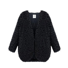 Women Fluffy Shaggy Faux Fur Cape Coat Long Sleeve Fashion Cardigan Jacket Tops ht NW