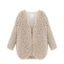 Women Fluffy Shaggy Faux Fur Cape Coat Long Sleeve Fashion Cardigan Jacket Tops ht NW