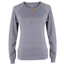 Casual Women Hoodies V-Neck Long Sleeve Tops Zipper Jumper Pullover SweatshirtHG NW