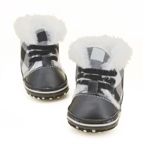 Boots Girls Boys Boots Kids Cotton Leather Shoes Children Snow Boots Warm 0-18 Months NW