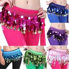 Women Belly Dance Hip Skirt Scarf Wrap Crystal Sequins Belt Coins Dancewear NW