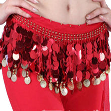 Women Belly Dance Hip Skirt Scarf Wrap Crystal Sequins Belt Coins Dancewear NW