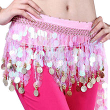 Women Belly Dance Hip Skirt Scarf Wrap Crystal Sequins Belt Coins Dancewear NW