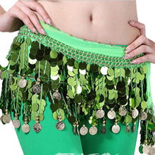 Women Belly Dance Hip Skirt Scarf Wrap Crystal Sequins Belt Coins Dancewear NW