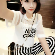 Women Blouse Crop Top Shirt Sleeve Mesh See-through Short Tops For Female NW