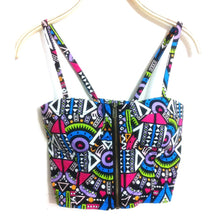 Women Bralette Zipper Padded Bra Bustier Crop Top Blouse Party Beach Tank Shirt NW