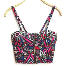 Women Bralette Zipper Padded Bra Bustier Crop Top Blouse Party Beach Tank Shirt NW