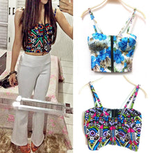Women Bralette Zipper Padded Bra Bustier Crop Top Blouse Party Beach Tank Shirt NW