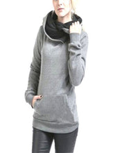 Women Casual Hoodies Lapel Hooded New Warm Sweatshirts Pullovers Solid Turn-down Collar ClothingHG NW