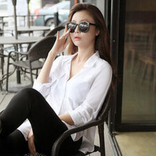 Women Chiffon Stand Neck Tops Tee Long Sleeve Shirt Casual Blouse Loose Shirt S-XL NW