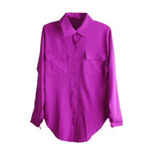 Women Chiffon Stand Neck Tops Tee Long Sleeve Shirt Casual Blouse Loose Shirt S-XL NW
