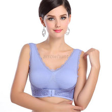 Women Comfy Lace Seamless fitness Padded Bra Vest Tanks Racerback Workout Crop Top NW