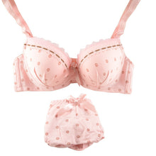 Women Deep-V Bra Set Girl Floral Lace Underwear Set Underwire Brassiere Outfit 32B-36B NW