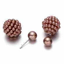 Women Fashion Paragraph Earrings Double Side 10 Colors Peal Stud Earrings Jewellery Wholesale NW