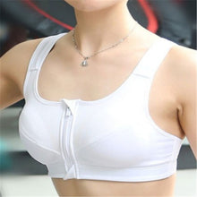 Women Fitness Stretch Workout Tank Top Seamless Bra Racerback Zipper Leisure Bra NW