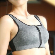Women Fitness Stretch Workout Tank Top Seamless Bra Racerback Zipper Leisure Bra NW