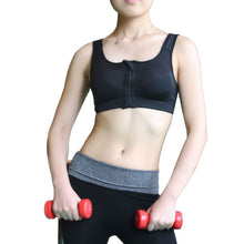 Women Fitness Stretch Workout Tank Top Seamless Bra Racerback Zipper Leisure Bra NW