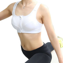 Women Fitness Stretch Workout Tank Top Seamless Bra Racerback Zipper Leisure Bra NW
