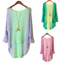 Women Girl Loose Long Pullover Irregular Long Sleeve Casual Blouse Tops NW