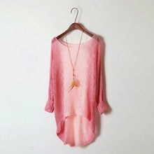 Women Girl Loose Long Pullover Irregular Long Sleeve Casual Blouse Tops NW