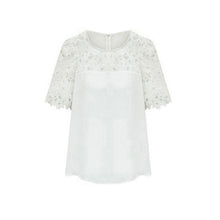 Women Lace Blouses Sexy Plus Size Hollow Crochet Chiffon Blusas Feminina Short Sleeve Shirt Top Blouse S-XL NW