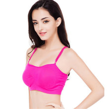 Women Lace Stretch Workout fitness Leisure Bra GymPadded Bra Crop Top Bandeau Brassiere NW