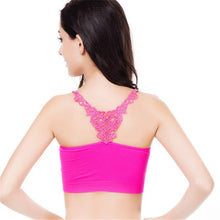 Women Lace Stretch Workout fitness Leisure Bra GymPadded Bra Crop Top Bandeau Brassiere NW