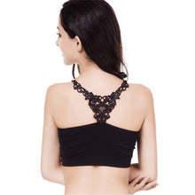 Women Lace Stretch Workout fitness Leisure Bra GymPadded Bra Crop Top Bandeau Brassiere NW