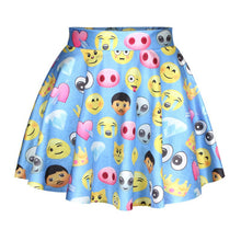 Women 3D Printed Short Mini High Waist Skirt Flared Pleated Skirts NW