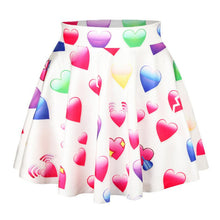 Women 3D Printed Short Mini High Waist Skirt Flared Pleated Skirts NW