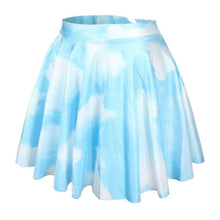 Women 3D Printed Short Mini High Waist Skirt Flared Pleated Skirts NW