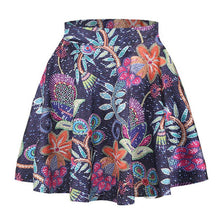 Women 3D Printed Short Mini High Waist Skirt Flared Pleated Skirts NW