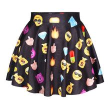 Women 3D Printed Short Mini High Waist Skirt Flared Pleated Skirts NW