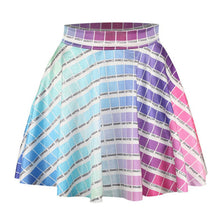 Women 3D Printed Short Mini High Waist Skirt Flared Pleated Skirts NW