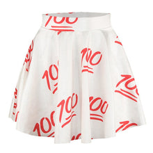 Women 3D Printed Short Mini High Waist Skirt Flared Pleated Skirts NW