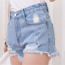 Women High Waist Tassel Hole Short Jeans Denim Slim Shorts Pants 26-31 style NW
