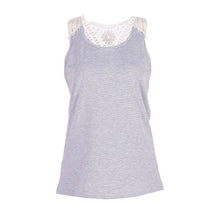 Women Striped Sleeveless Vest Tops Casual Back Lace Hollow Tank Tops NW