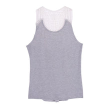 Women Striped Sleeveless Vest Tops Casual Back Lace Hollow Tank Tops NW