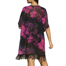 Women Vintage Boho Kimono Cardigan Blouse Female Chiffon Cover Up Tops Tassels Blouses NW