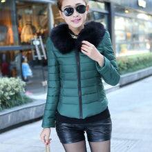 Women Coat Short Thick Jacket Slim Hood Down Parkas Black Plus Size NW