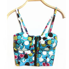 Women Zipper Floral Bralette Bralet Bra Bustier Crop Top Cami Padded Bikini Tank NW