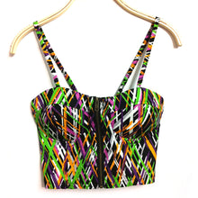 Women Zipper Floral Bralette Bralet Bra Bustier Crop Top Cami Padded Bikini Tank NW