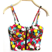 Women Zipper Floral Bralette Bralet Bra Bustier Crop Top Cami Padded Bikini Tank NW