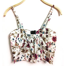 Women Zipper Floral Bralette Bralet Bra Bustier Crop Top Cami Padded Bikini Tank NW