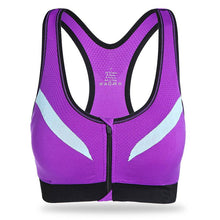 Women Zipper Front vest Push Up Shockproof Top Underwear with Inner Pad Workout Fitness vest NW