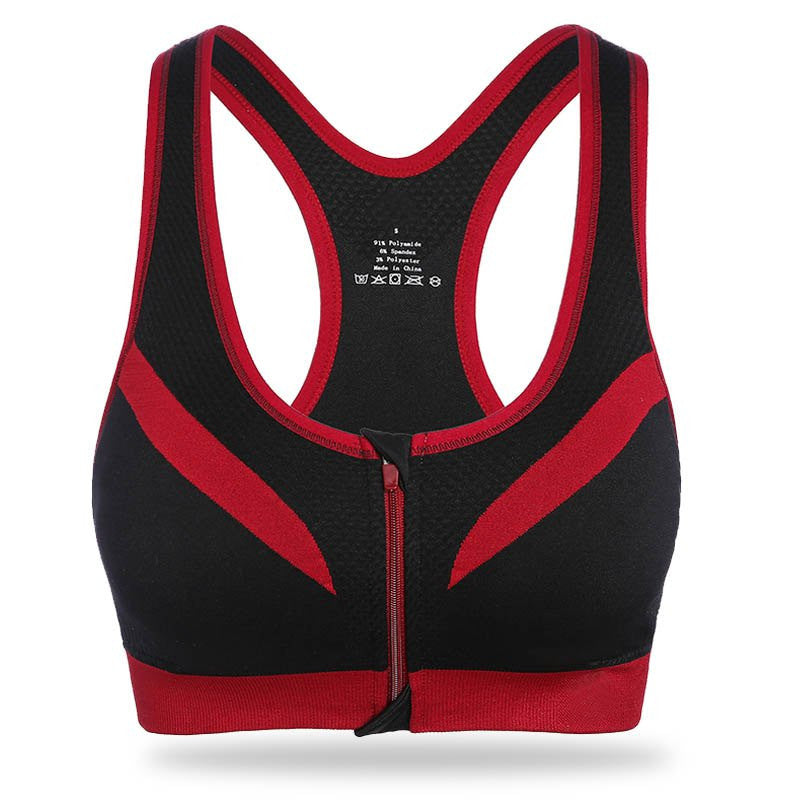 Women Zipper Front vest Push Up Shockproof Top Underwear with Inner Pad Workout Fitness vest NW
