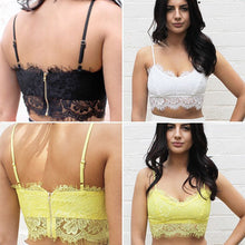 Women's Solid Floral Lace Straps Candy Color Bustier Cropped Tops Bras Bralette NW