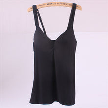 Womens Adjustable Strap Tops Built In Bra Padded Bra Modal Soft Tank Tops Cami Blouse NW
