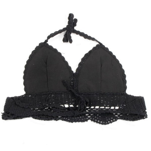 Womens Bralet Bra Lace Crochet Floral Crop-Tops Bustier Cami Tank Bikini Vest NW