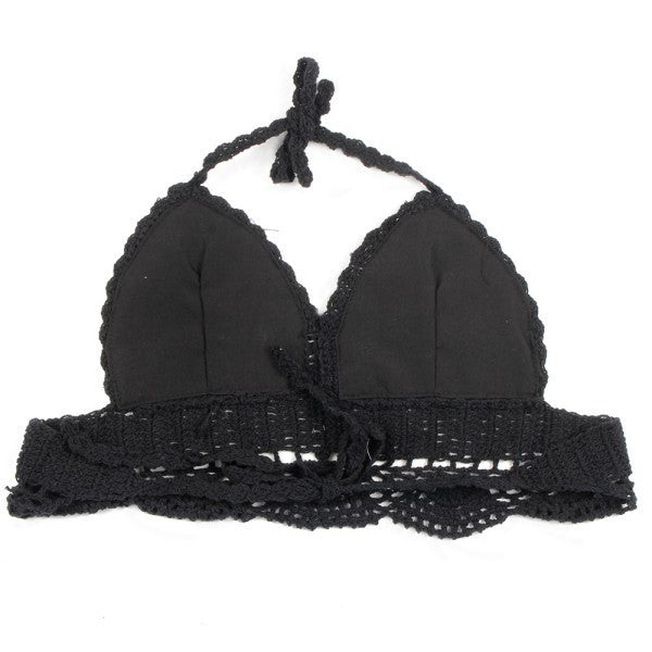 Womens Bralet Bra Lace Crochet Floral Crop-Tops Bustier Cami Tank Bikini Vest NW